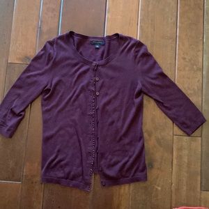 Banana Republic quarter sleeve sweater with ruffles
